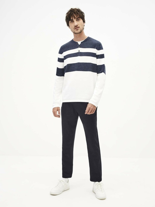 Celio Bílo-modrý pánský pruhovaný svetr Celio