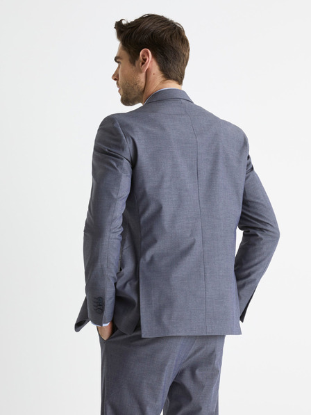 Celio Šedomodré pánské oblekové slim fit sako Celio Buchambray