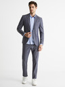 Celio Šedomodré pánské oblekové slim fit sako Celio Buchambray