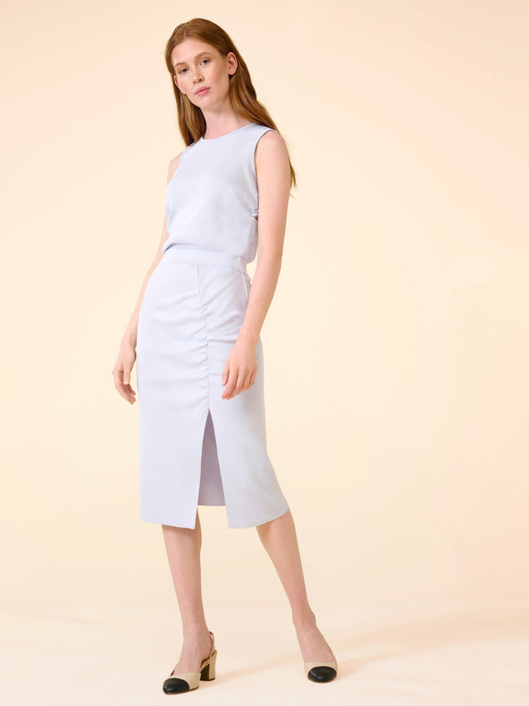 Orsay Světle modrá pouzdrová sukně s rozparkem ORSAY