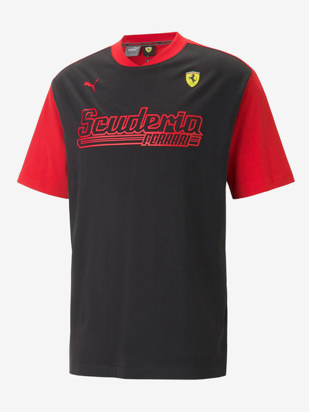 Puma Červeno-černé pánské tričko Puma Ferrari Race Statement