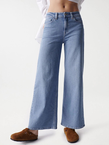 Salsa Jeans Modré dámské široké džíny Salsa Jeans