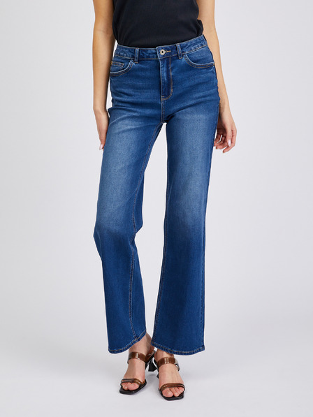 Orsay Tmavě modré dámské džíny wide leg ORSAY