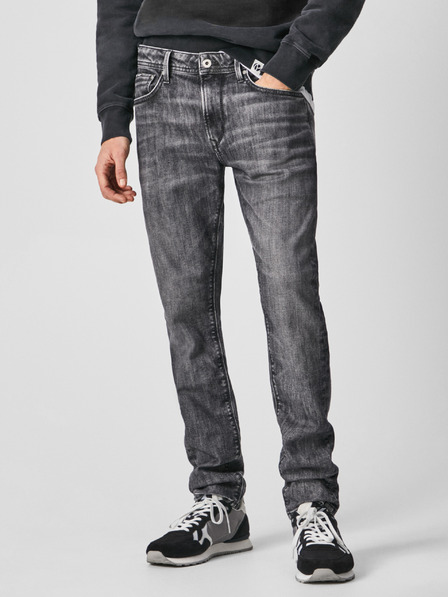 Pepe Jeans Šedé pánské slim fit džíny Pepe Jeans Stanley