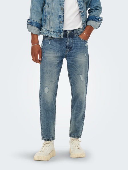 ONLY & SONS Modré slim fit džíny ONLY & SONS Avi