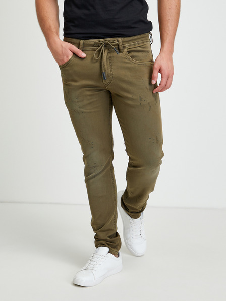 Diesel Khaki pánské slim fit džíny s potrhaným efektem Diesel Thommer