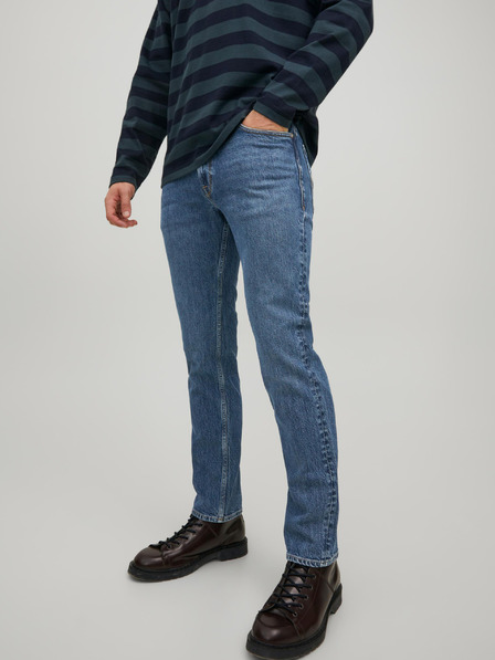 Jack & Jones Modré pánské slim fit džíny Jack & Jones Clark