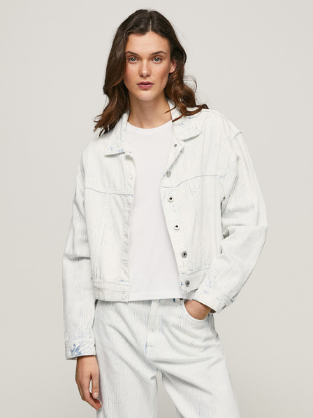 Pepe Jeans Bílá dámská džínová bunda Pepe Jeans