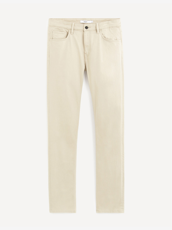 Celio Krémové straight fit džíny Celio Jopry