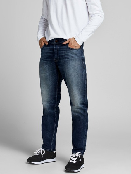 Jack & Jones Tmavě modré pánské straight fit džíny Jack & Jones Mike