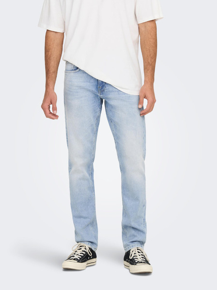 ONLY & SONS Světle modré pánské straight fit džíny ONLY & SONS Weft