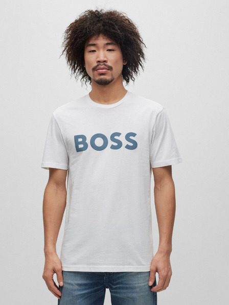 BOSS Bílé pánské tričko HUGO BOSS