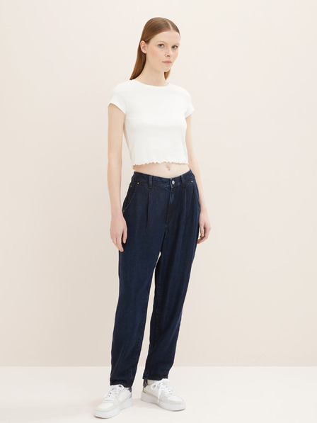 Tom Tailor Denim Tmavě modré dámské mom džíny Tom Tailor Denim
