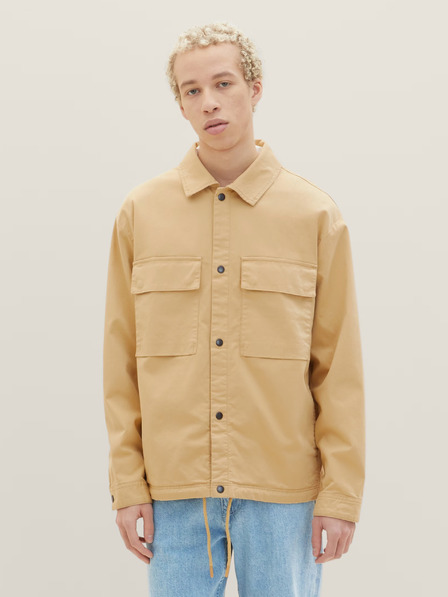 Tom Tailor Denim Světle hnědá pánská lehká košilová bunda Tom Tailor Denim