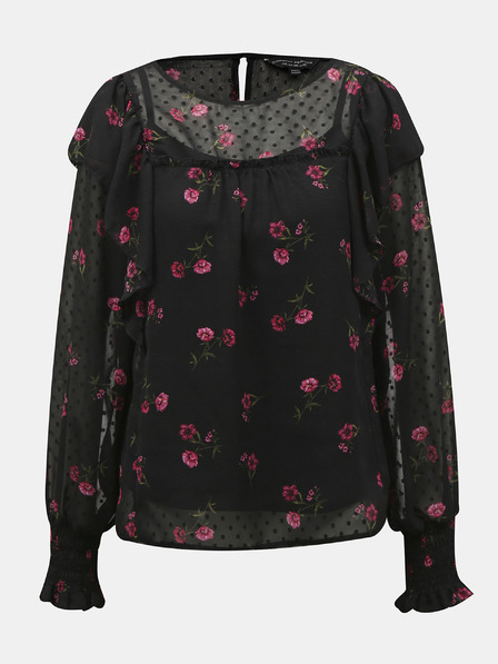 Dorothy Perkins Černá květovaná halenka Dorothy Perkins