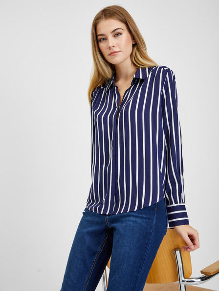 Orsay Bílo-modrá dámská pruhovaná halenka ORSAY