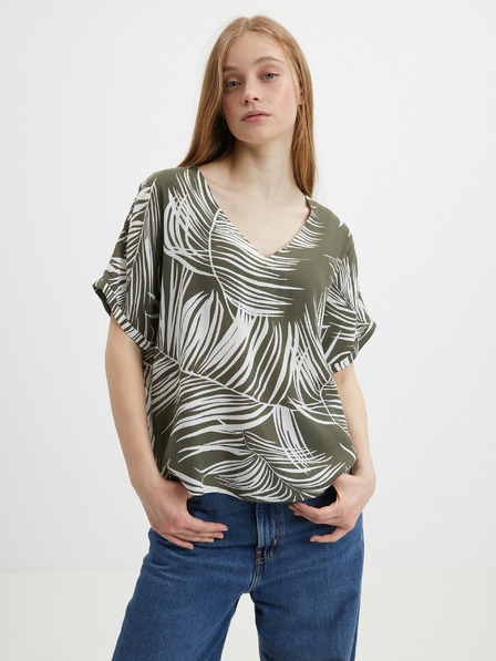 ONLY Khaki vzorovaná halenka ONLY Augustina