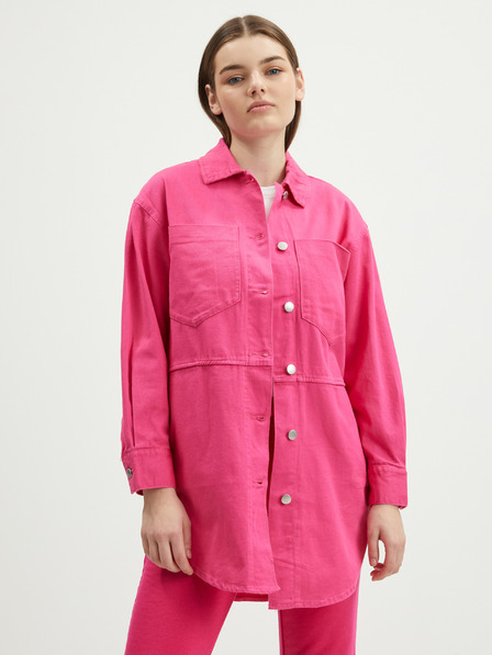ONLY Tmavě růžová dámská oversize košilová bunda ONLY Drew