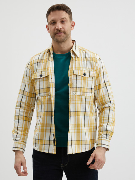 ONLY & SONS Bílo-žlutá kostkovaná svrchní košile ONLY & SONS Milo