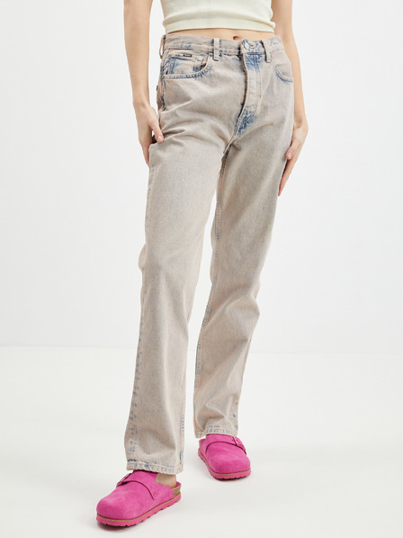 Pepe Jeans Modro-béžové dámské straight fit džíny Pepe Jeans Celyn Rose