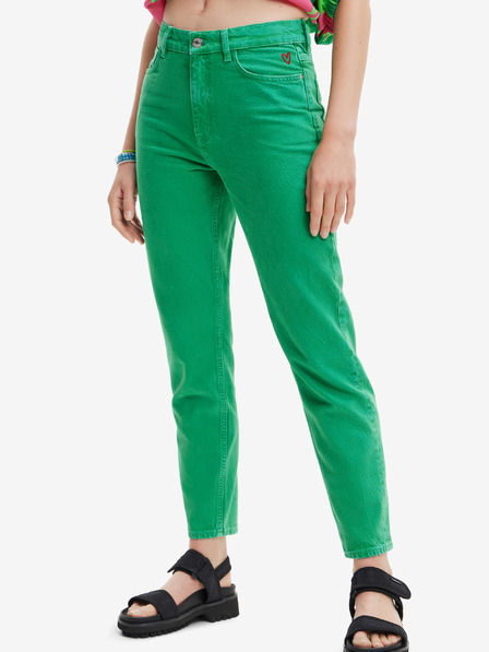Desigual Zelené dámské straight fit džíny Desigual Navel