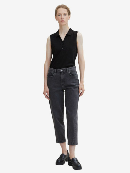 Tom Tailor Tmavě šedé dámské zkrácené straight fit džíny Tom Tailor