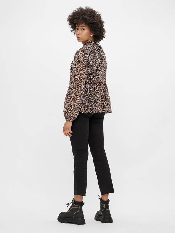 Pieces Černé zkrácené straight fit džíny Pieces Luna