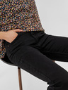 Pieces Černé zkrácené straight fit džíny Pieces Luna