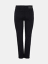 Pieces Černé zkrácené straight fit džíny Pieces Luna