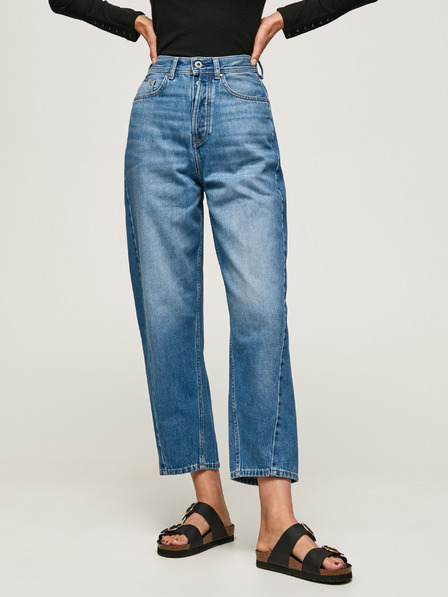 Pepe Jeans Modré dámské zkrácené široké džíny Pepe Jeans Addison