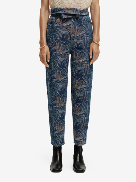 Scotch & Soda Tmavě modré dámské vzorované džíny Scotch & Soda