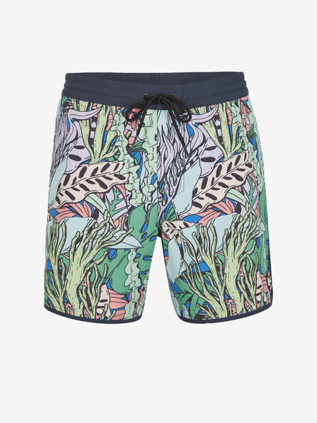 O'Neill Zelené pánské vzorované plavky O'Neill SCALLOP OCEAN 16'' SWIM SHORTS