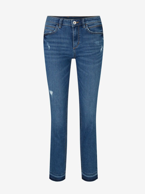 Tom Tailor Modré dámské zkrácené slim fit džíny s potrhaným efektem Tom Tailor