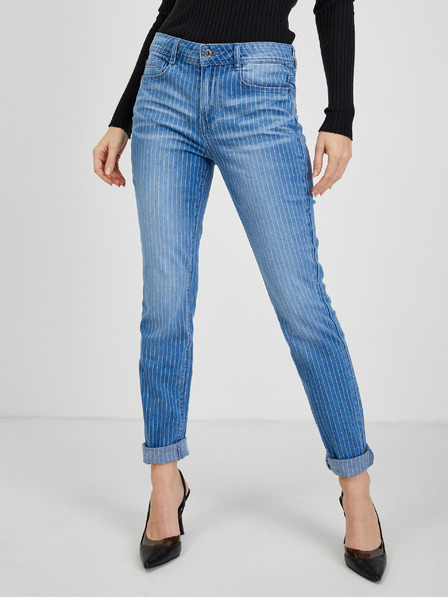 Orsay Modré dámské pruhované slim fit džíny ORSAY