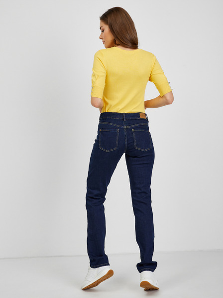 Orsay Tmavě modré dámské straight mid waist džíny ORSAY