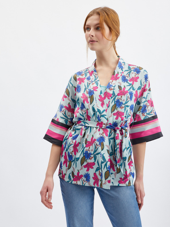 Orsay Světle modré dámské květované kimono ORSAY