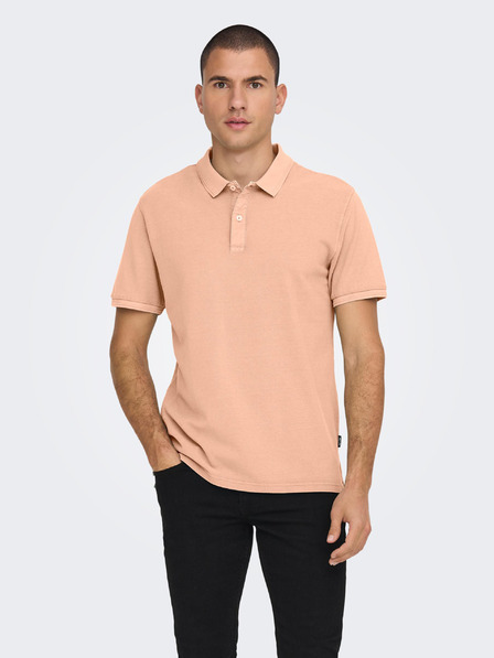 ONLY & SONS Meruňkové pánské basic polo tričko ONLY & SONS Travis
