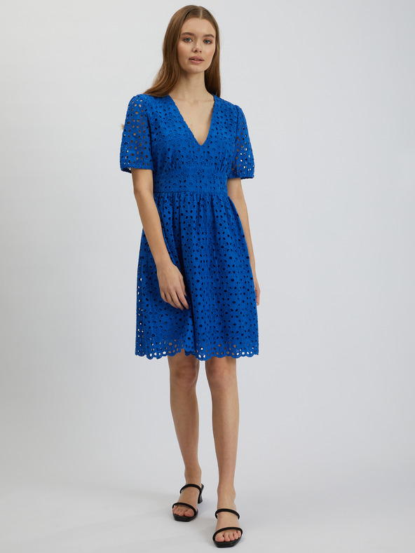 Orsay Modré dámské šaty ORSAY