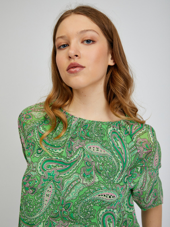 Orsay Zelená dámská vzorovaná halenka ORSAY