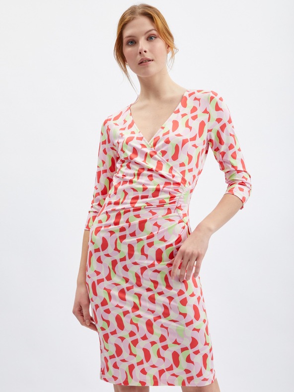 Orsay Růžové dámské vzorované šaty ORSAY