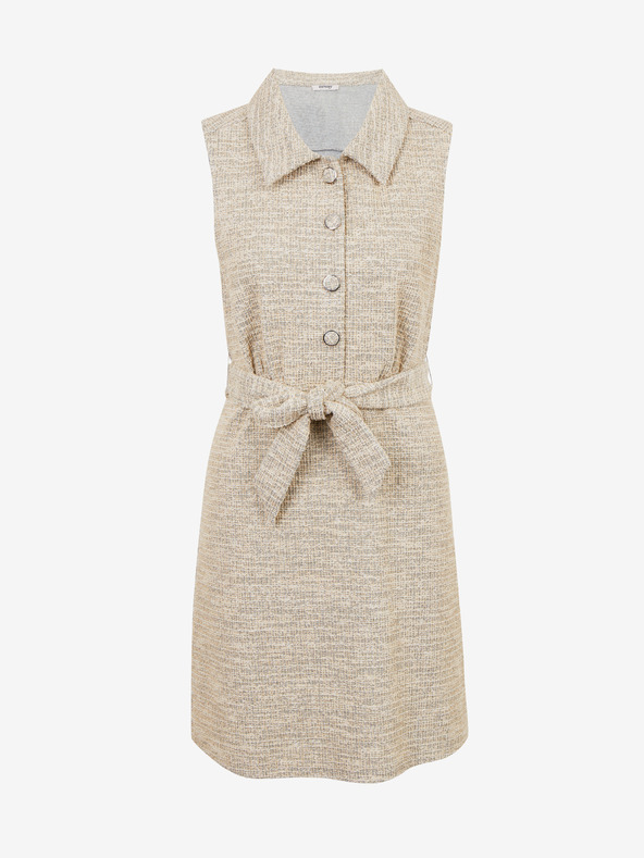 Orsay Světle hnědé dámské žíhané šaty ORSAY