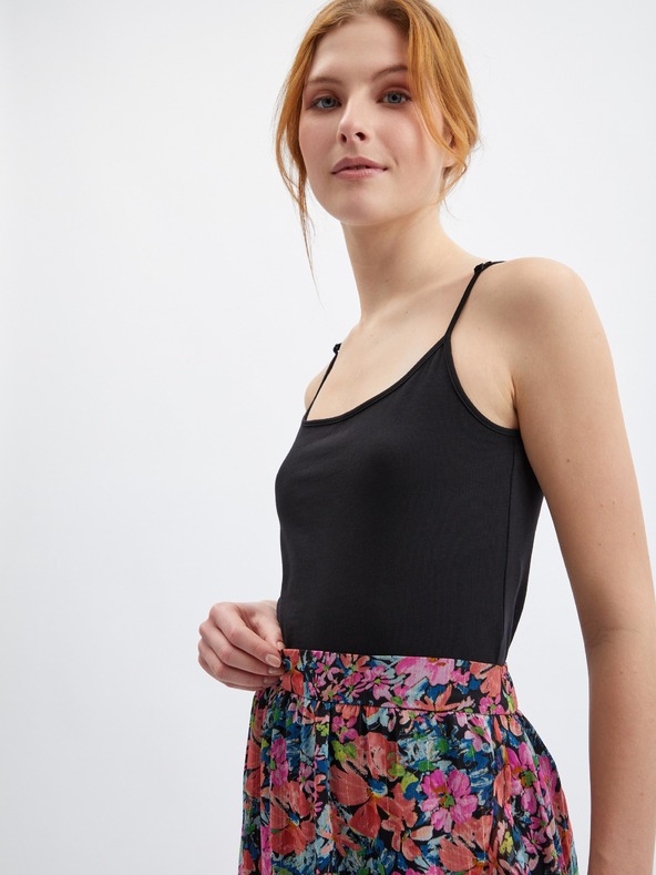 Orsay Červeno-černá květovaná sukně ORSAY