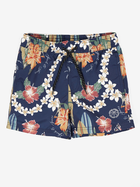 Jack & Jones Tmavě modré klučičí vzorované plavky Jack & Jones Fiji
