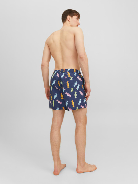 Jack & Jones Tmavě modré pánské vzorované plavky Jack & Jones Fiji