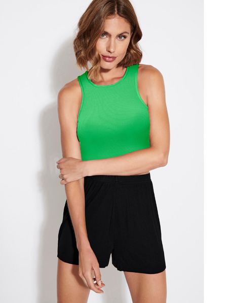 ONLY Světle zelený dámský crop top tílko ONLY Belia