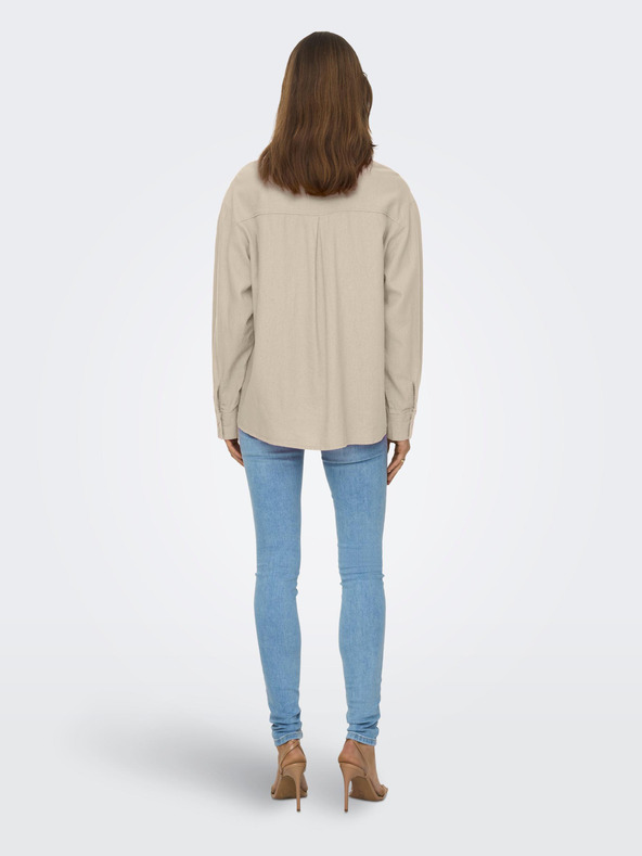 ONLY Béžová dámská lněná košile ONLY Caro