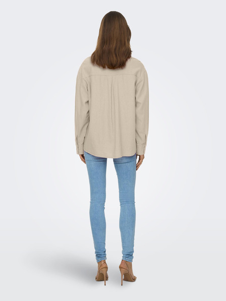 ONLY Béžová dámská lněná košile ONLY Caro