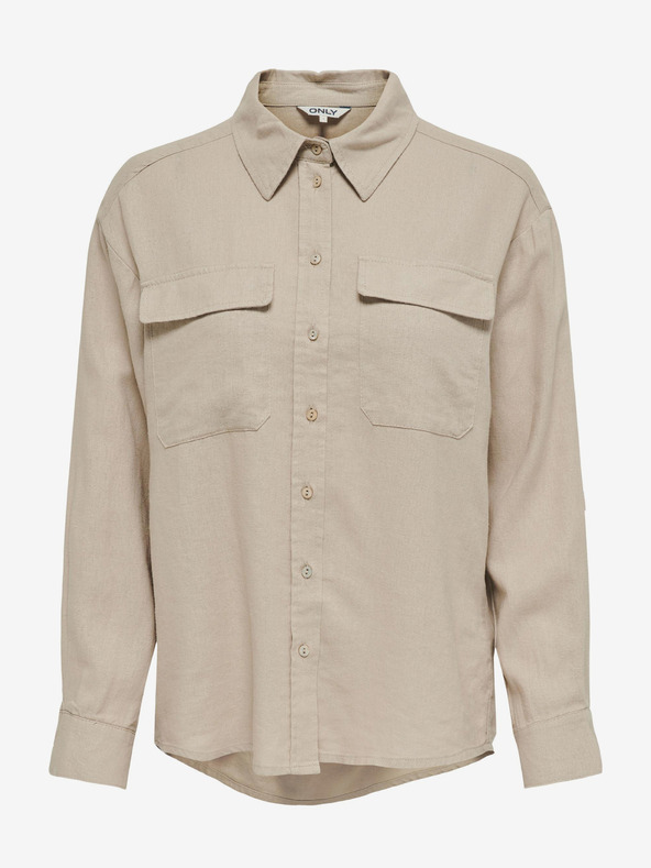 ONLY Béžová dámská lněná košile ONLY Caro