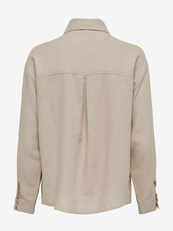 ONLY Béžová dámská lněná košile ONLY Caro