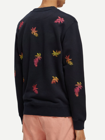 Scotch & Soda Tmavě modrá pánská vzorovaná mikina Scotch & Soda